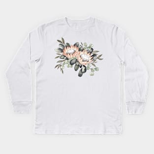 Bouquet - Protea Eucalyptus Kids Long Sleeve T-Shirt